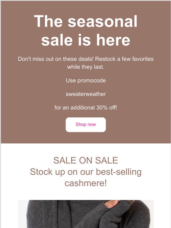 Time to stock up on cashmere! SALE!