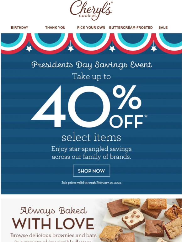 Take up to 40% off gifts from our family of brands.
