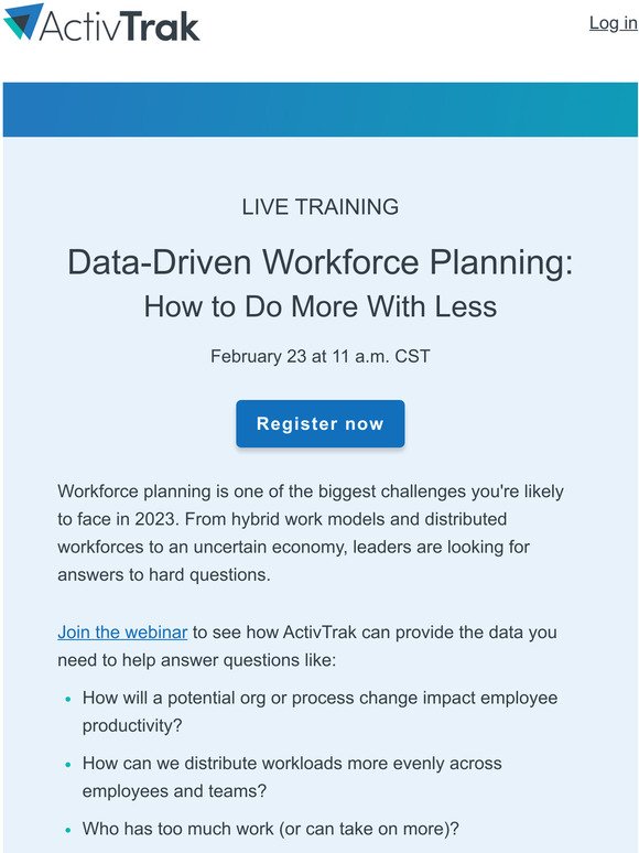 Live training: Workforce planning — how to do more with less