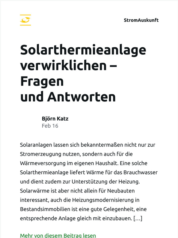 [Neuer Eintrag] Solarthermieanlage verwirklichen – Fragen und Antworten
