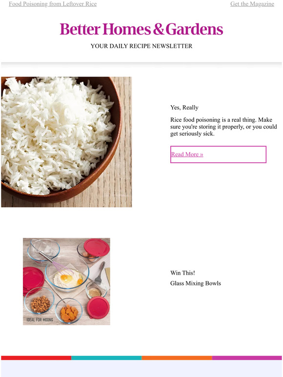Better Homes and Gardens You Can Get Food Poisoning from Leftover Rice