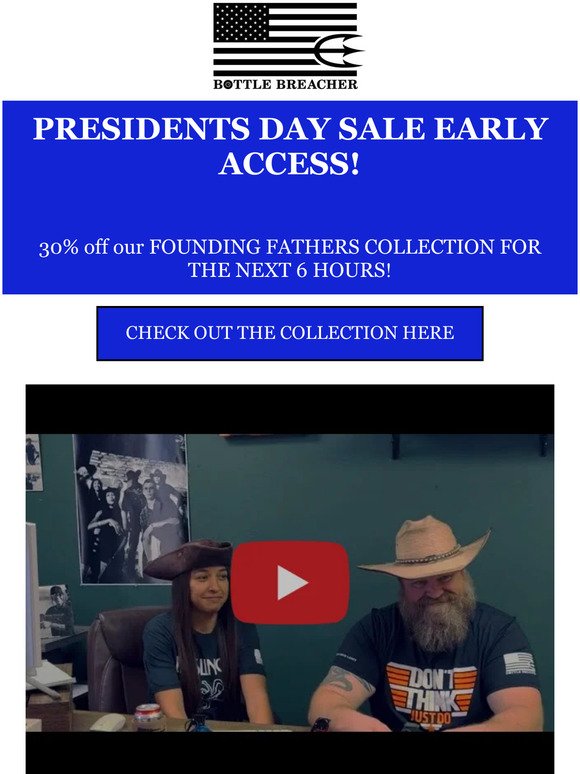 6 Hour Sale! 30% OFF our Founding Fathers collection