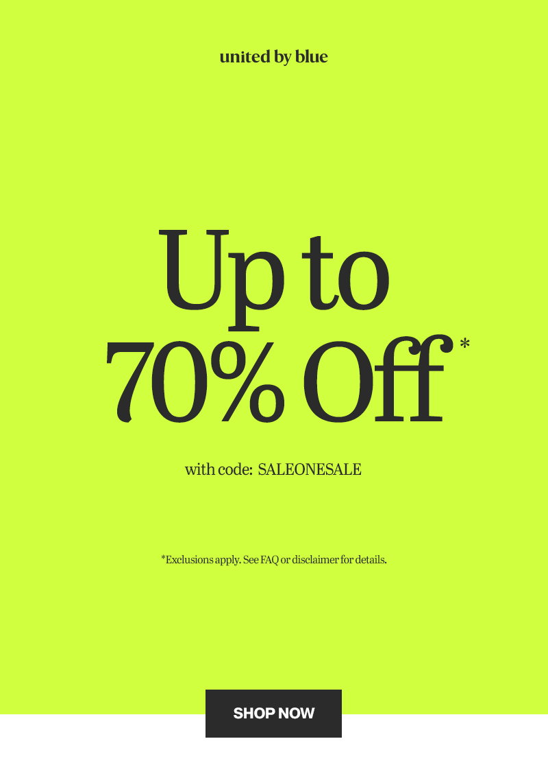Up to 70% off with code: SALEONSALE | *Exclusions apply. See FAQ or disclaimer for details. | SHOP NOW