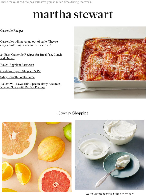 Martha Stewart 24 Easy Casserole Recipes for Breakfast, Lunch, and