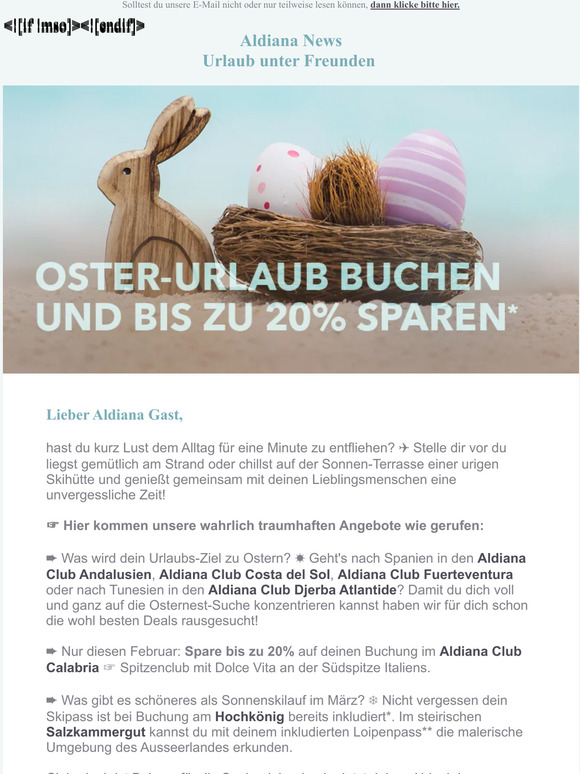 Hop Hop ab in den Urlaub! ☀ Oster-Deal sichern ☀ Kalabrien ruft - bis zu 20% sparen ❆ Sonnenskilauf in Österreich
