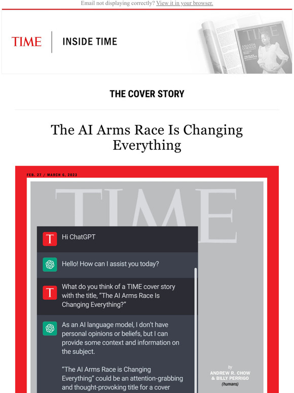 The cover story: The AI arms race is changing everything