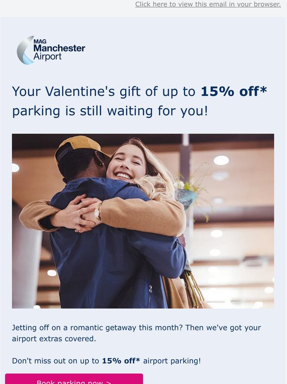 There's still time to get up to 15% off* parking!
