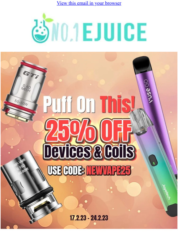 Get 25% off Devices & Coils 🥳