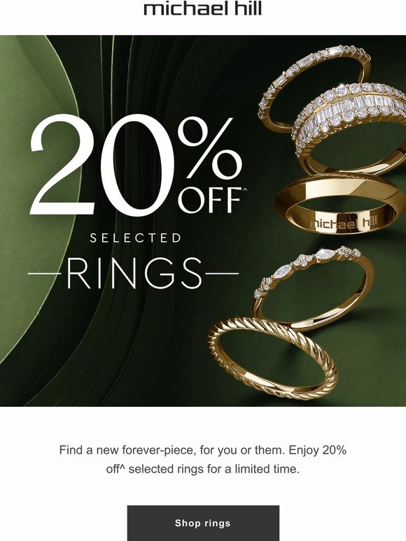 Take 20% off Rings Now