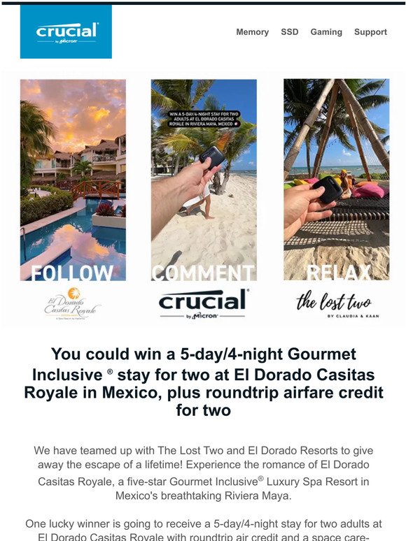 Crucial is sending you on vacation! 🏝️