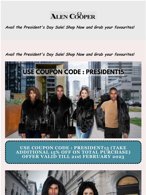 Avail the President's Day Sale! Shop Now and Grab your favourites!