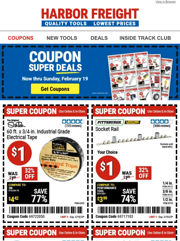 Harbor Freight NEW Limited Time Deals Just Added Milled