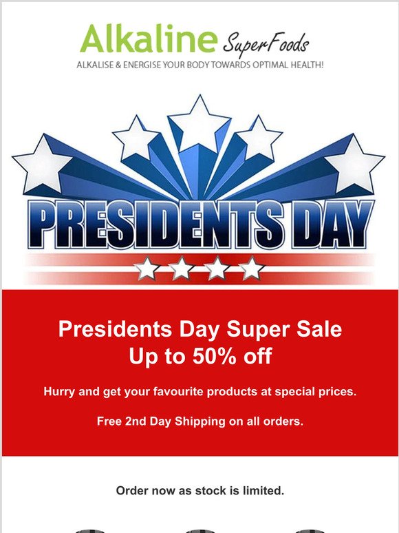 Up to 50% off  Presidents Day Sale