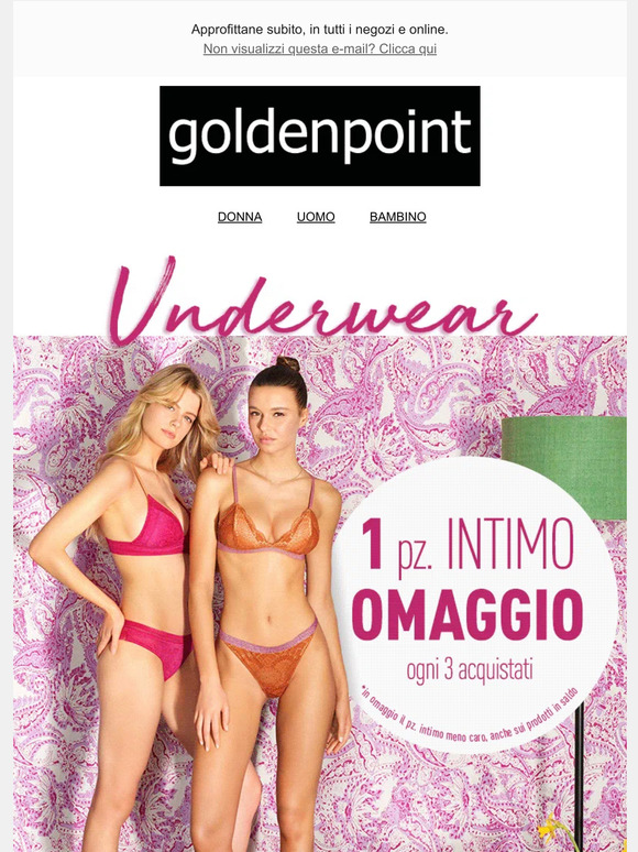 1 pezzo intimo OMAGGIO! Scopri la promo 💫