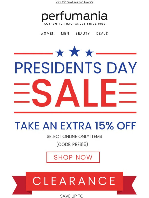 Exclusive Presidents Day Weekend Sale!