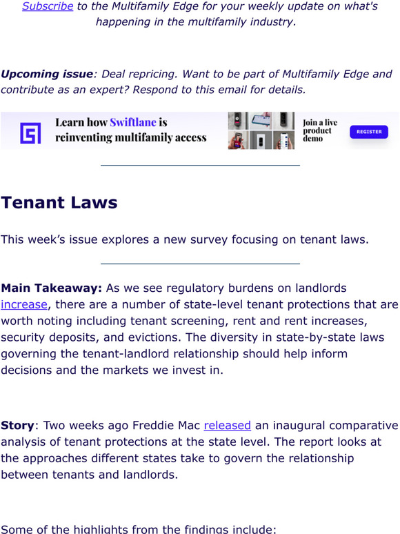 Swiftlane The state of tenant laws Milled