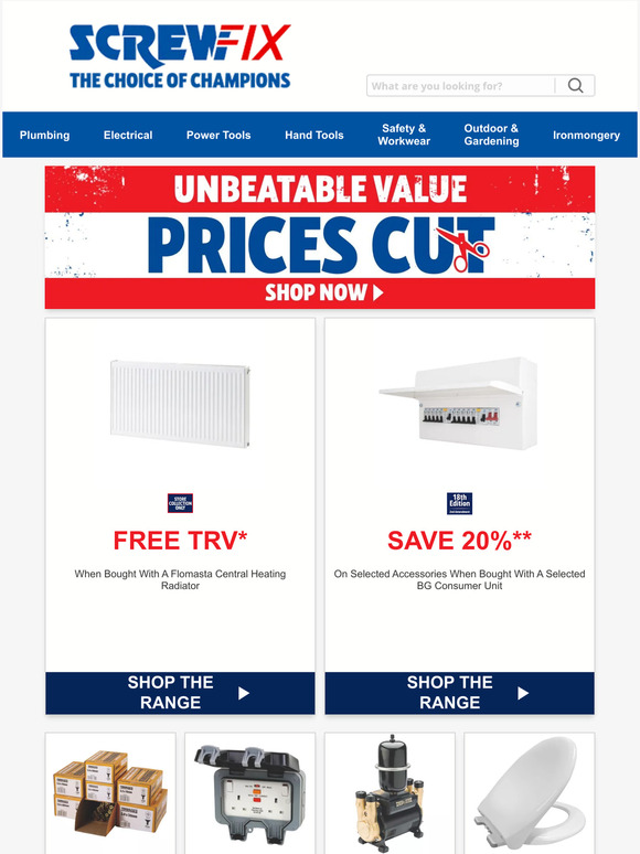 Screwfix FREE TRV with Flomasta Central Heating Radiators… Milled
