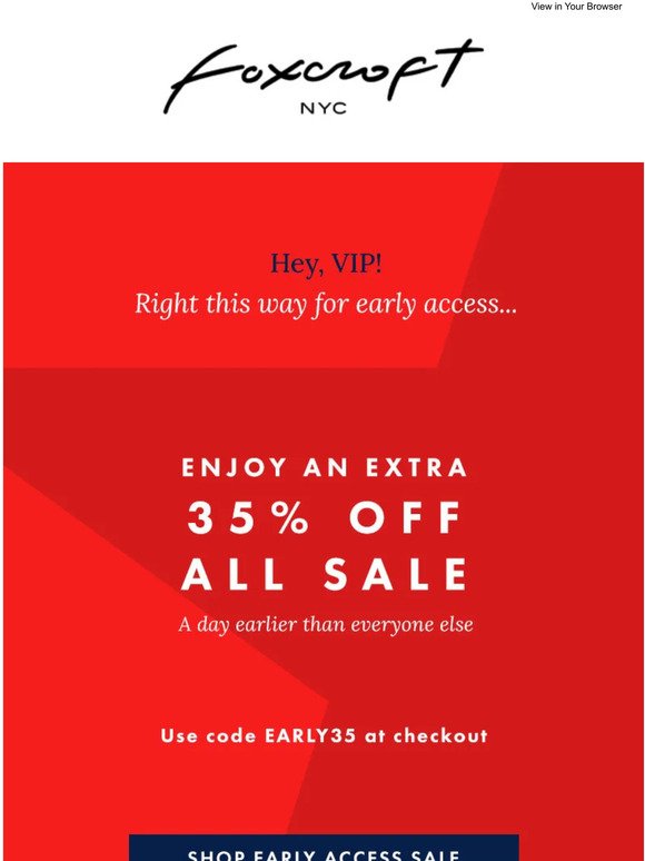 VIP Access President’s Day Sale: Get an Extra 35% off starting now!