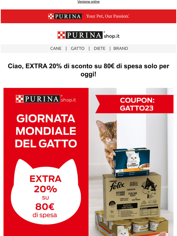 😻 CAT DAY! Un extra sconto ti aspetta sul Purinashop!
