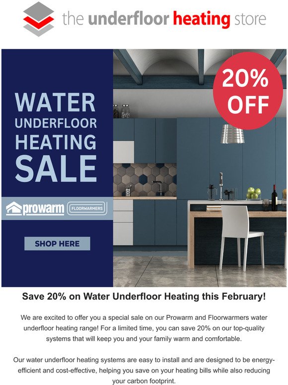 20% Off Underfloor Heating 🔥