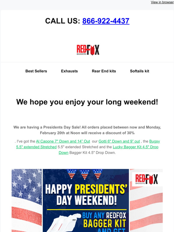 Get your deals on Presidents' Day weekend!