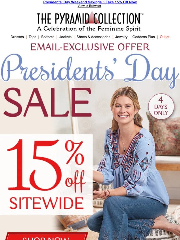 Does Your Enchanting Day Include Saving 15%? Enjoy Presidents' Day Weekend!