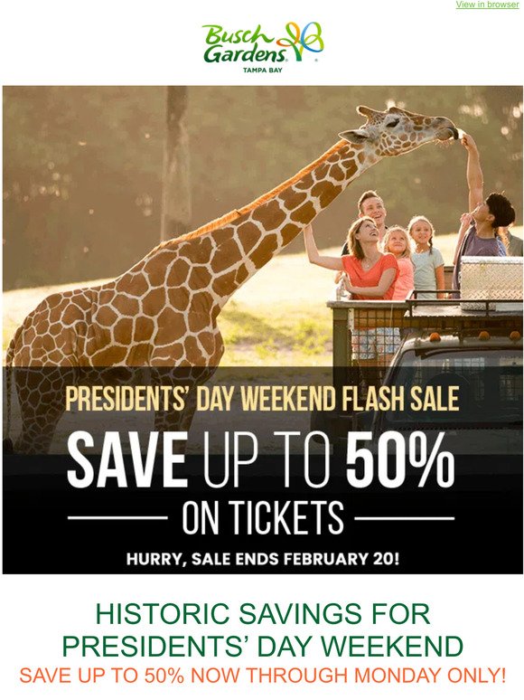 Don't Miss Out on Savings Up To 50% on Tickets!