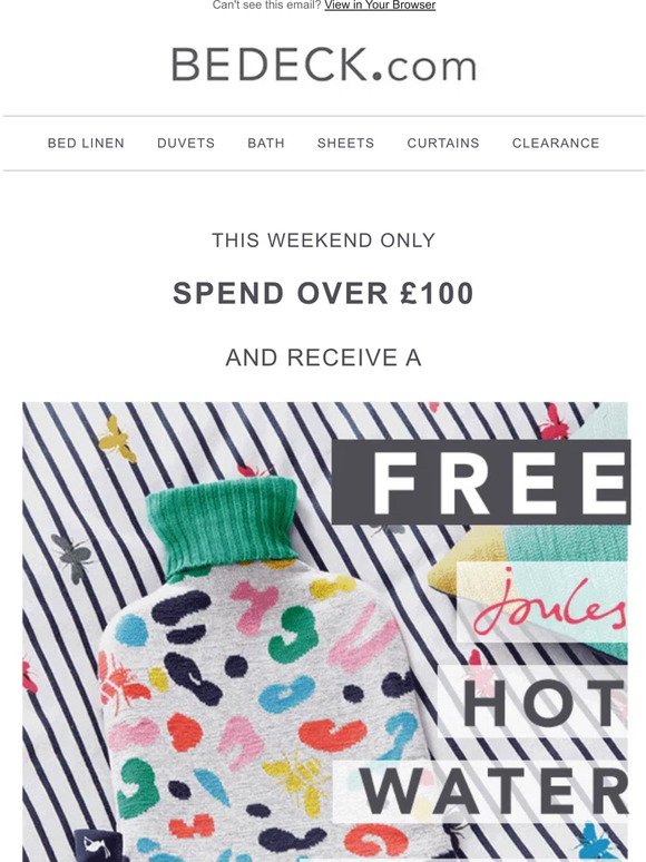FREE Joules Hot Water Bottle! This Weekend Only!