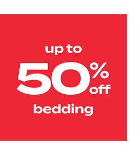 up to 50% off bedding