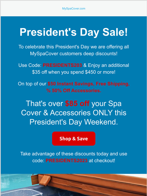 President's Day Sale! For a Limited Time & $35 Off Purchases of $450 with code: PRESIDENTS2023