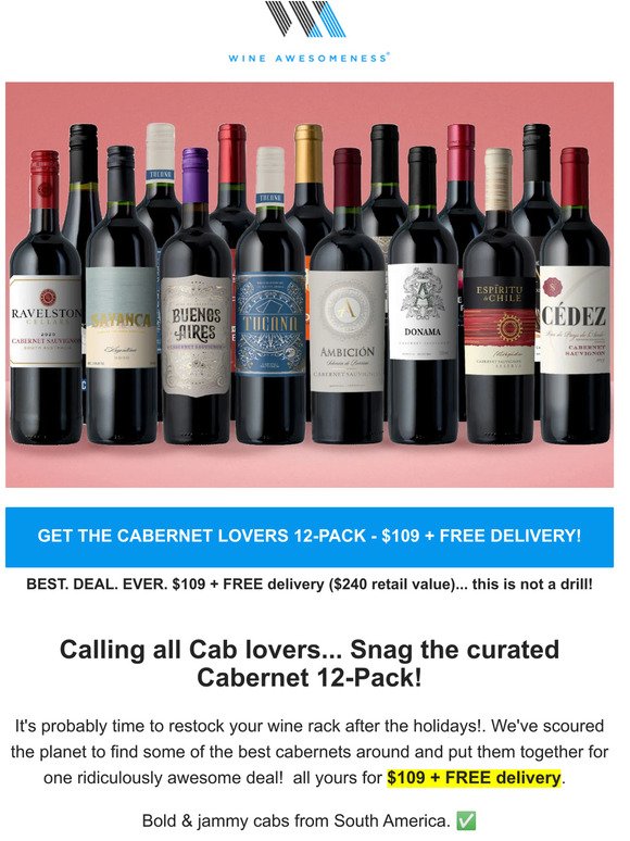 WILL. NOT. LAST... snag the CAB LOVERS 12-pack