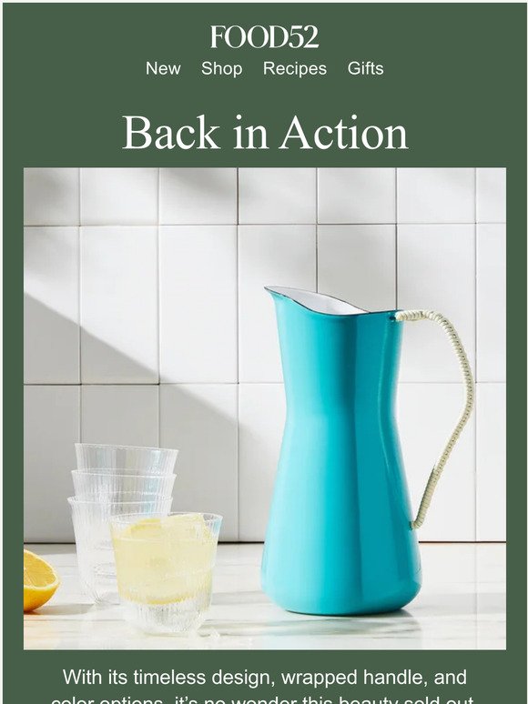 Back! The Dansk pitcher that sold out instantly.