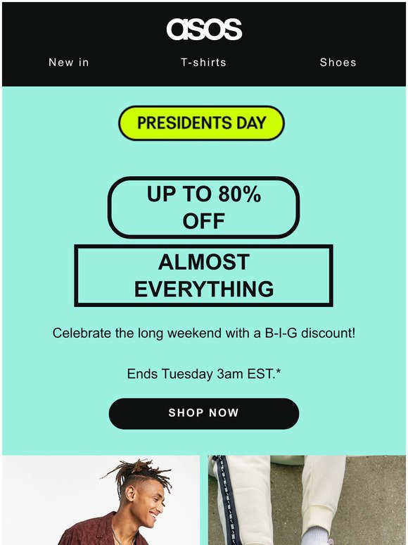 Up to 80% off almost everything 😇