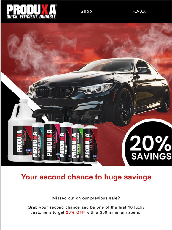 20% OFF for first 10 customers! 💥