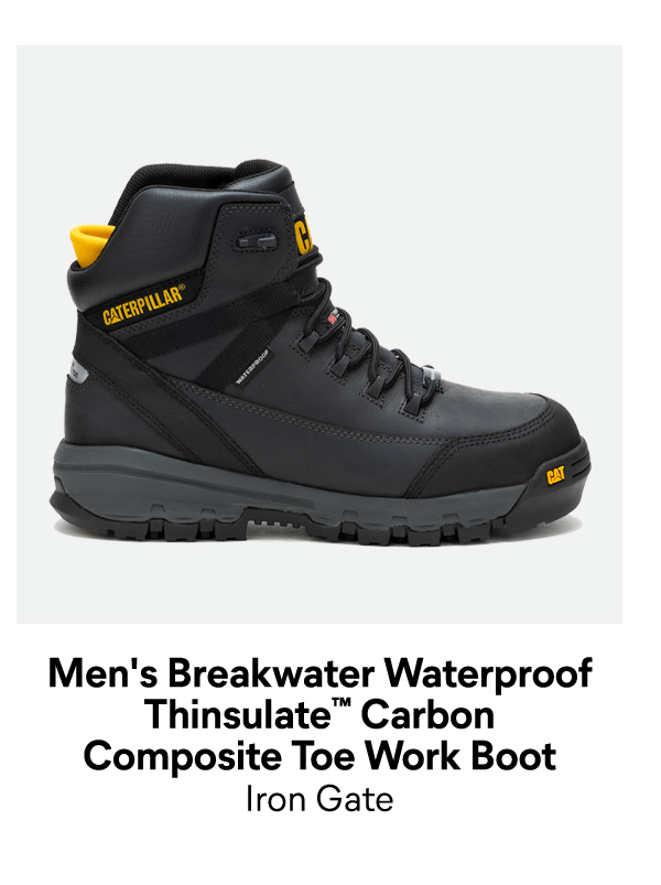 CAT - Men's Breakwater Waterproof Thinsulate™ Carbon Composite Toe Work Boot - Iron Gate