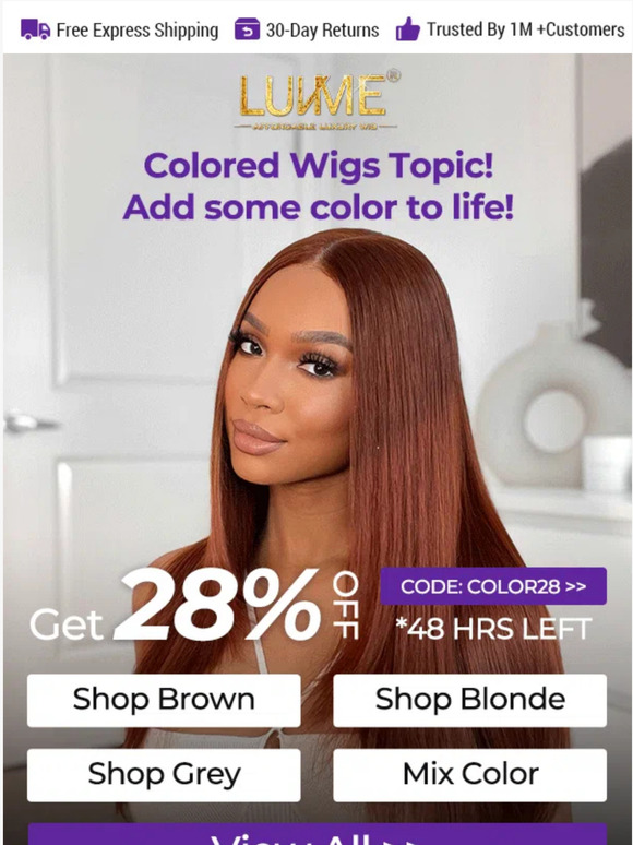 Luvme Hair 🔥Top 3 Hottest Brown Wigs! Various colored wigs here! Milled