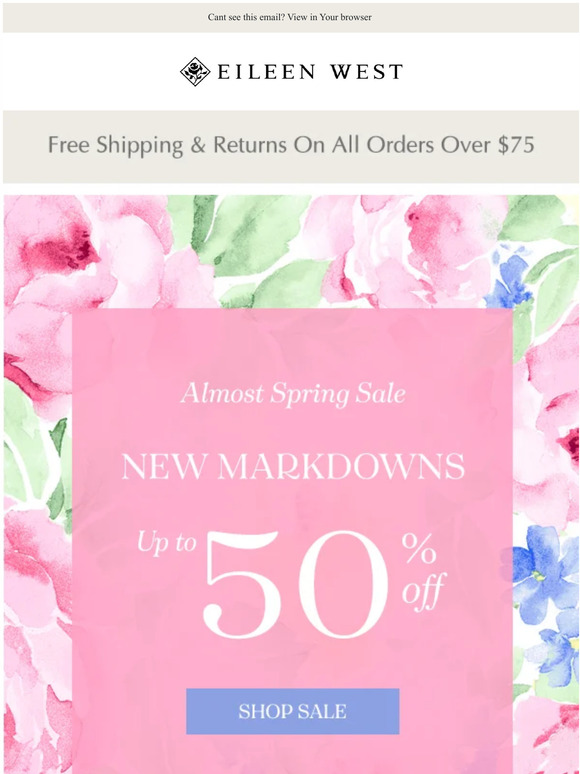 Almost Spring Sale : New Markdowns 25%-50% Off