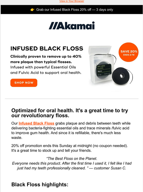 Akamai Infused Black Floss