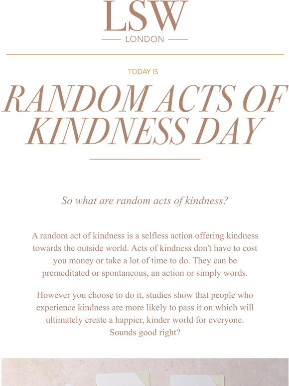 LSW Mind Cards: Today is Random Acts of Kindness Day | Milled
