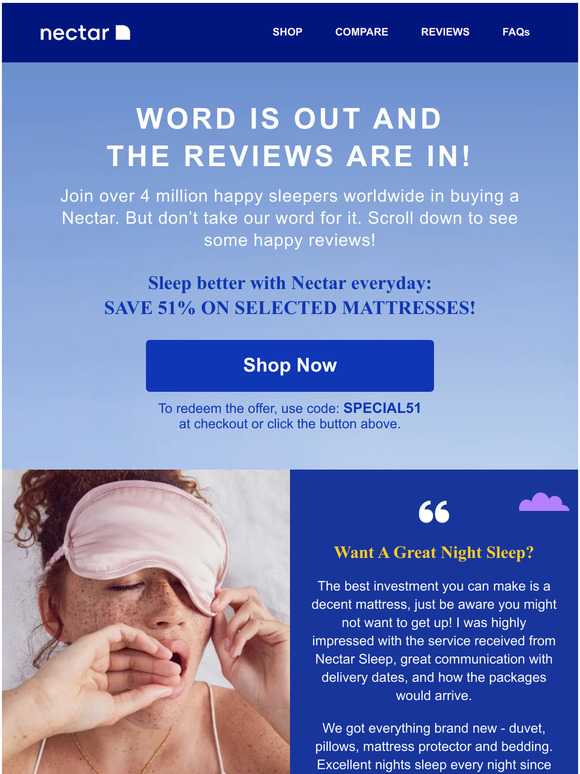 Nectar Sleep What is it like to sleep on a Nectar? (Hint ☁️☁️☁️) Milled