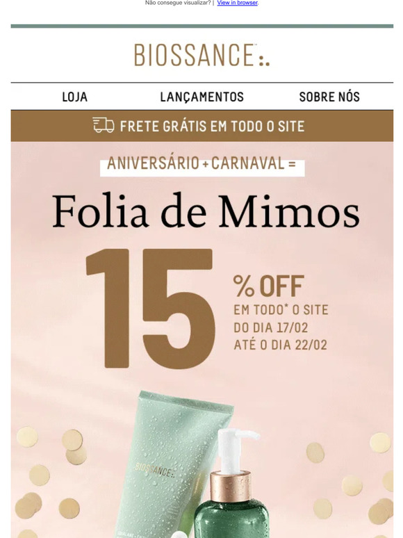 Frete Grátis + 15% OFF em todo o site!😱