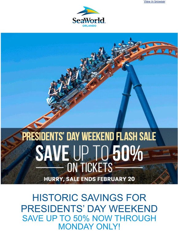 Don't miss out on saving up to 50% on tickets!