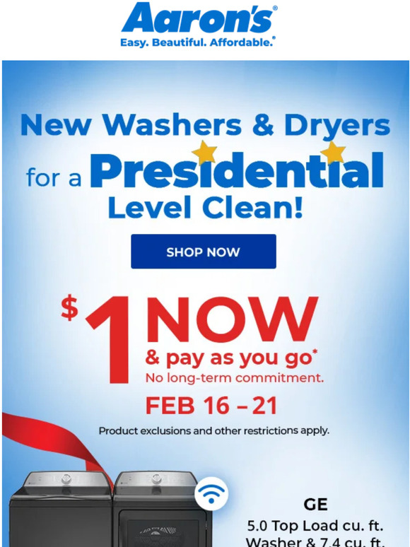 Aaron's Washers & dryers fit for a president! Milled