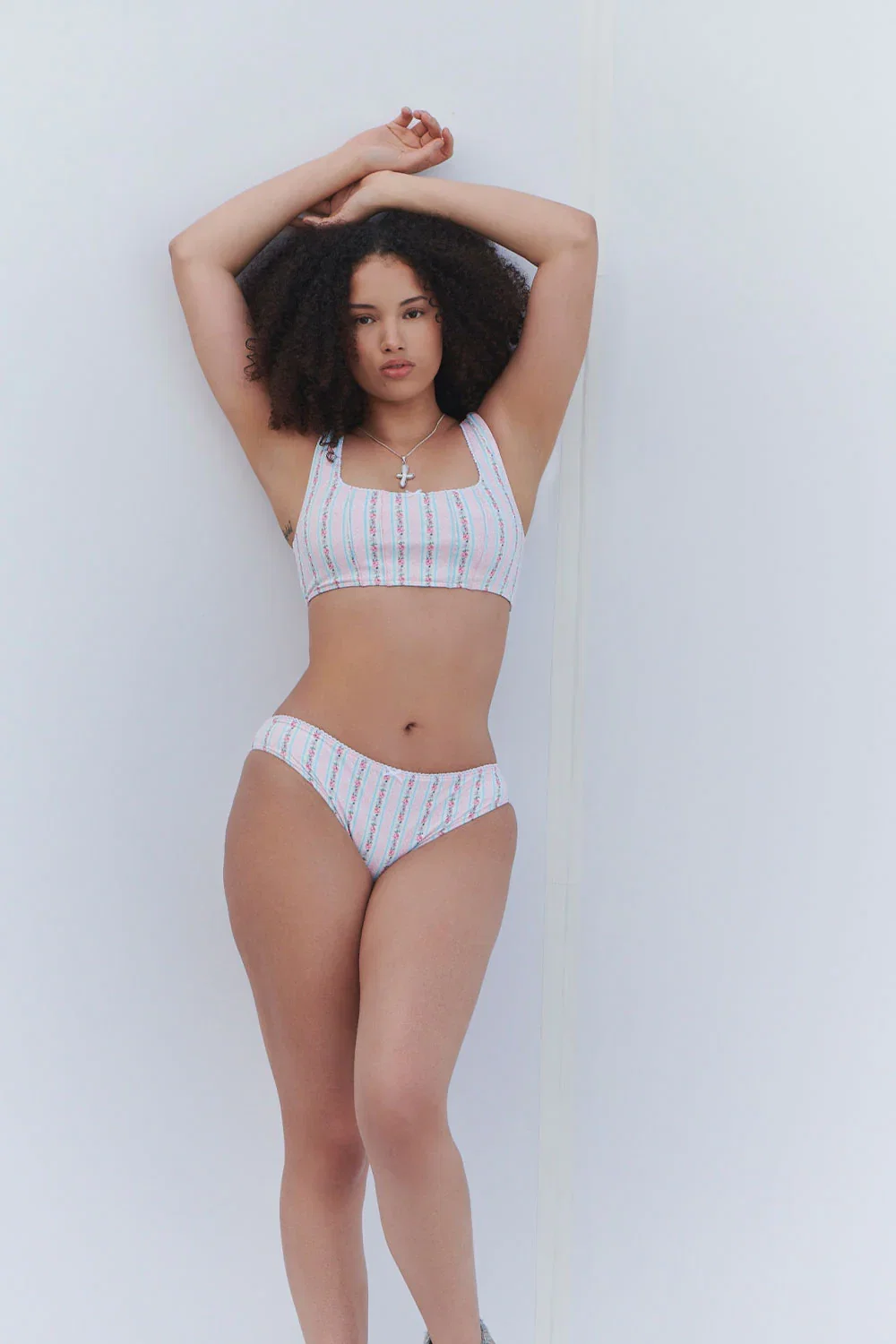 Image of Shea Floral Full Coverage Bikini Bottom - French Holiday