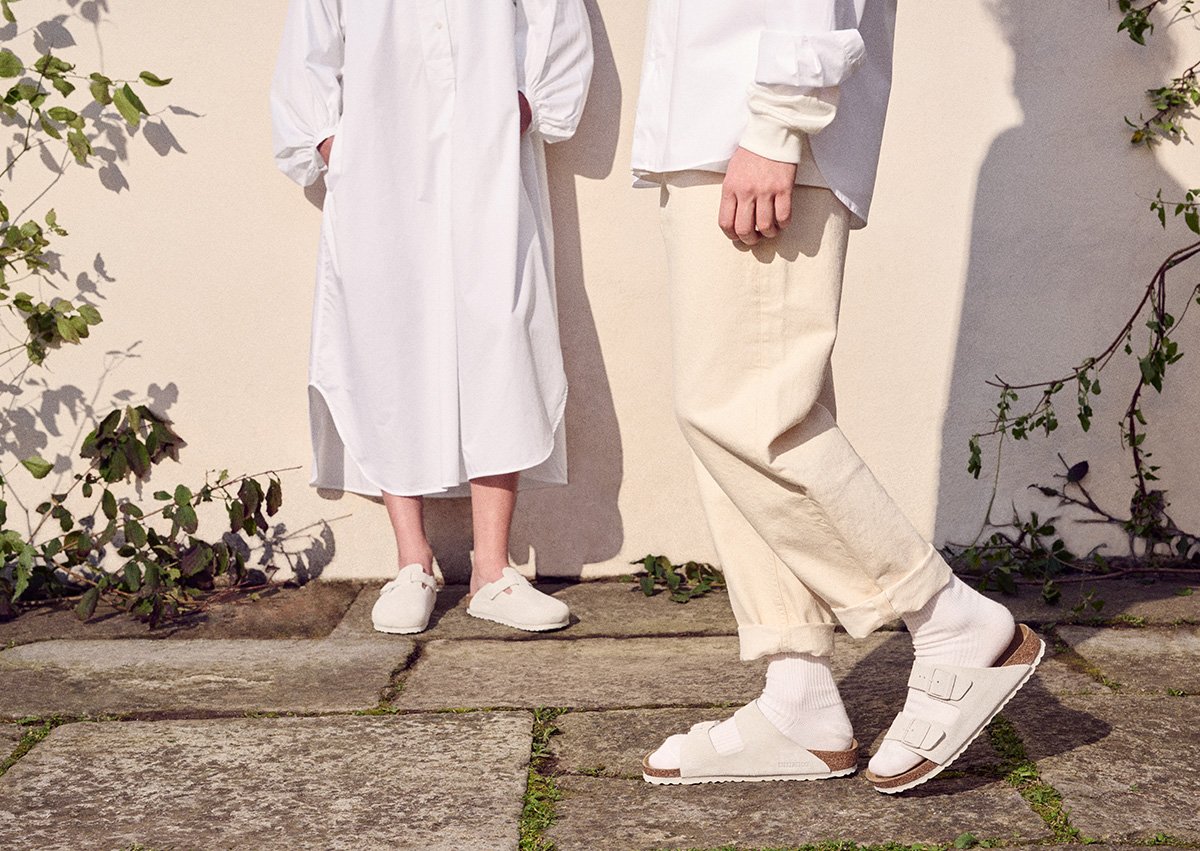 White Gizeh Birkenstocks. Back to basics/classics. And I don't want to hear  anything about this being…