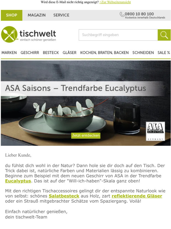 ASA Saisons in Trendfarbe Eucalyptus