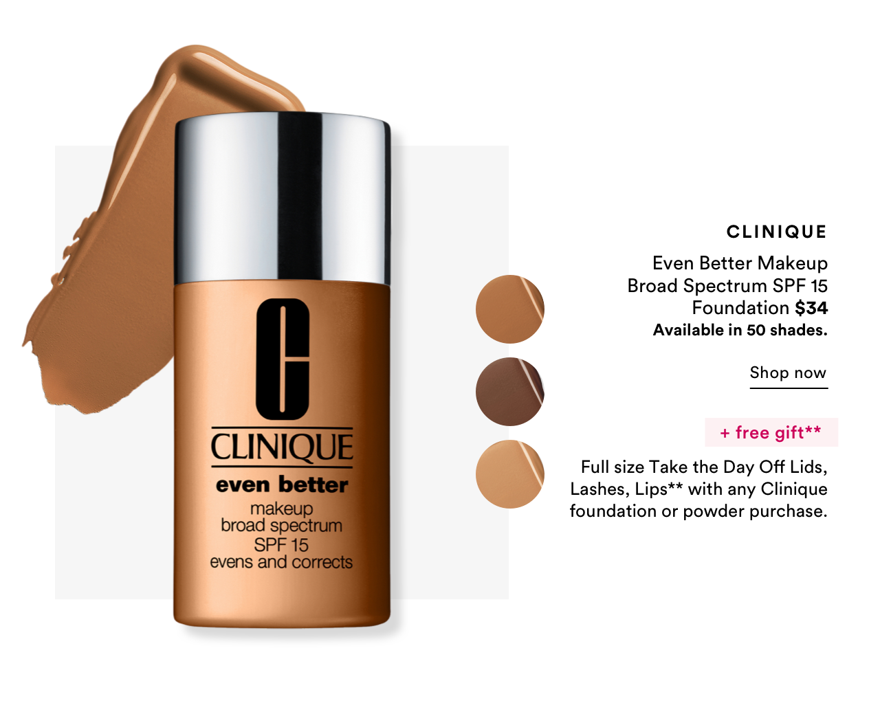 Clinique | Even Better Makeup Broad Spectrum SPF 15 Foundation +free gift**