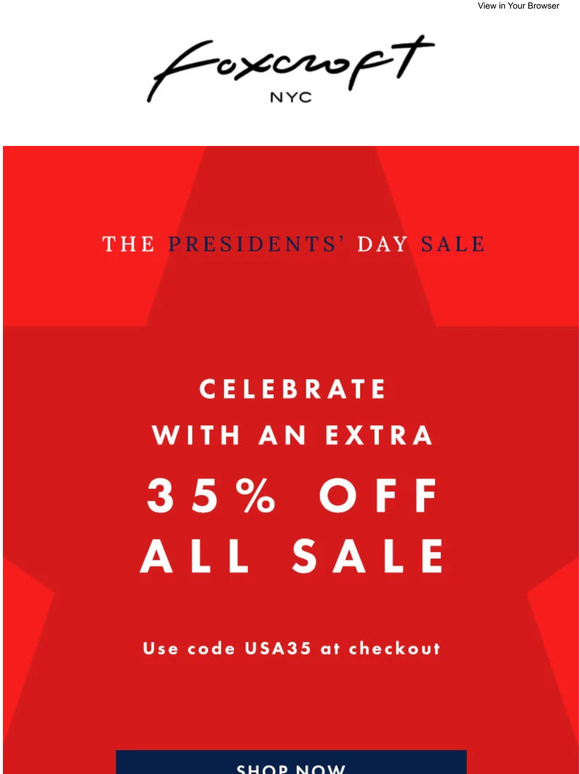 Presidents’ Day Sale Starts Now!