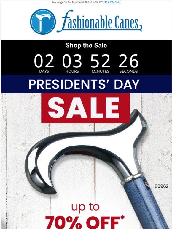 Up to 70% OFF during our Presidents' Day Sale 💰