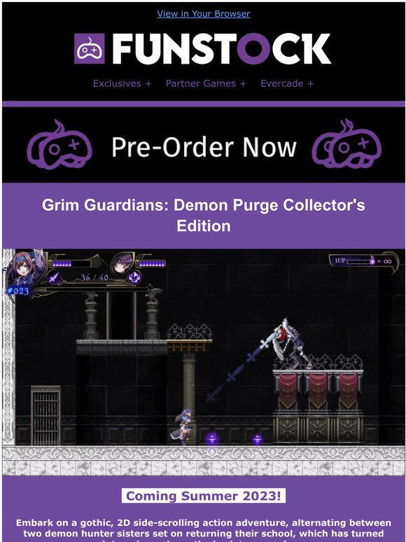 PRE-ORDER NOW - Grim Guardians: Demon Purge Collector's Edition